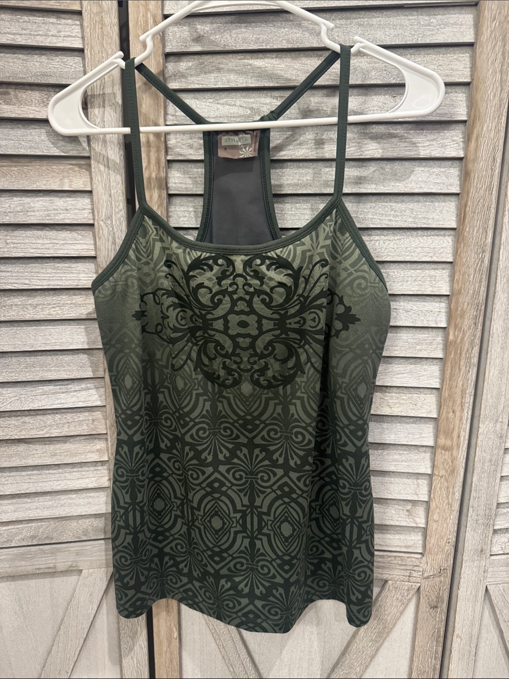 Athleta Olive Green Printed Racerback Camisole